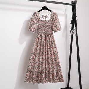 Vestido <span class=keywords><strong>de</strong></span> Verano para Mujer, Económico, <span class=keywords><strong>de</strong></span> Longitud Media, Manga Corta, Casual, Halter, Elegante, con Estampado Floral - Product Image 6