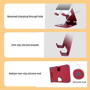 Support de bureau pliable et flexible mains libres en alliage d'aluminium rouge Maya 2025 pour tous les smartphones et tablettes – Pratique - Product Image 5
