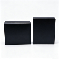Boîte cadeau rigide noire mate à deux pièces avec fermeture magnétique, boîte d'emballage de luxe en carton pour cosmétiques et bijoux, revêtement UV, gaufrage