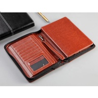 Cartera Carpeta de archivo compendio A5 de cuero de negocios auricular teléfono bolsa regalo fiesta de logotipo personalizado pluma de la Oficina de la Escuela de la moneda