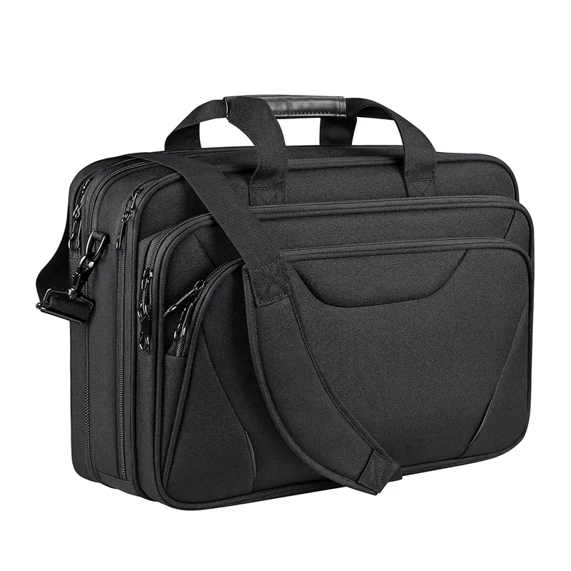 17.3 Inch Laptop Briefcase Bag Expandable Water-Repellent Shoulder Messenger Waterproof Traveling Laptop Bag