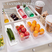Y&R 25*10*7.5cm Boîtes de rangement carrées en plastique transparent, écologiques, grande capacité, avec couvercle flexible à clapet, organisateurs de réfrigérateur