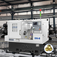Tour à métaux CNC DAS avec mandrin de 6 pouces, haute précision, protection complète, lit incliné, SYNTEC 220V, broche simple, usage moyen