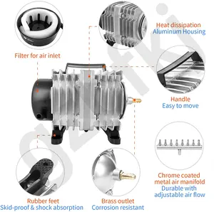 Máy Bơm Không Khí Bể Cá 25W-Máy Bơm Không Khí Cho Bể Cá Máy Sục Khí Ao, Máy Bơm Không Khí Thủy Canh, Máy Bơm Không Khí Thương Mại