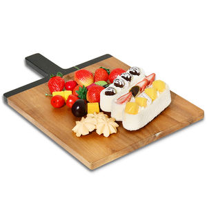 Youlike, nuevo diseño, tabla de cortar de madera de acacia orgánica hecha a mano Natural, Juego de 3 con mango de Estilo negro - Product Image 5