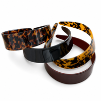 Serre-tête large Daou 15 cm en acétate brillant avec motif marbré, élégant et durable, accessoires pour cheveux pour femmes et filles, décoration capillaire pour l'extérieur