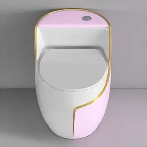 Qualitative Toilette matte Farbe mit goldener Linie Toiletten besonderes Design weitverbreitet sanitärkeramik Wasserschrank