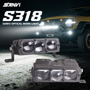 SANVI S318 Elliptical Optical Middle Grille LED Dual Lens Headlight for Car Motorcycle Electric Bike - Product Image 1