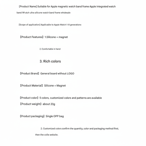 เหมาะสำหรับแอปเปิ้ลกรอบนาฬิกาแม่เหล็กแบบบูรณาการกรอบแอปเปิ้ลสายรัด iWatch อัลตร้าซิลิโคนกรอบนาฬิกาขายส่ง - Product Image 1