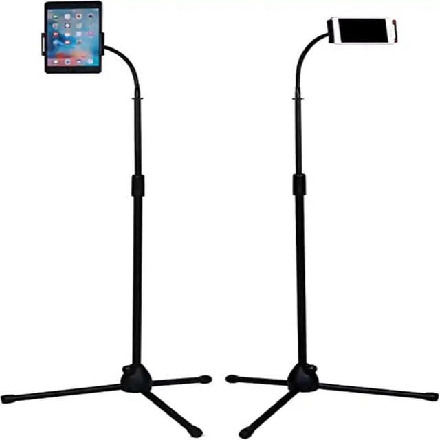 Phone & Tablet 360 Rotation Floor Alloy Mount Adjustable Gooseneck Angle High Tripod Stand with Model KD1837-C1127 for Camera