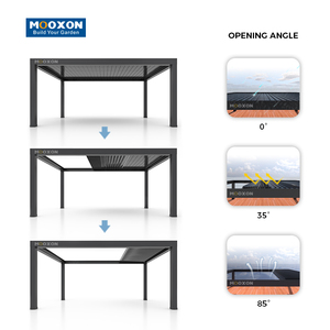 Bán buôn có thể thu vào pergola cơ giới <span class=keywords><strong>louver</strong></span> mái ngoài trời không thấm nước gian hàng cho các nhà hàng và quán cà phê - Product Image 5