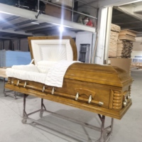 Urnas de cremación para adultos de estilo europeo, ataúd de madera y MDF con equipo funerario interior de terciopelo blanco