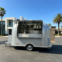 New Hot Sale Stainless Steel Vintage Trailer Mobile Pizza Food Truck Mobile <strong>Beer</strong> Bar with Wheels Food Cart Trailer for Sale