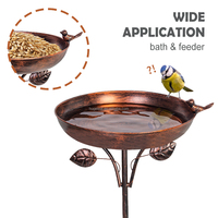 Bain d'oiseaux en cuivre sur pied avec base à pointes pour jardin