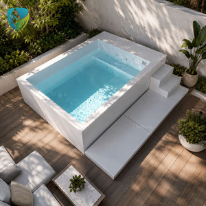 Piscina Spa <span class=keywords><strong>con</strong></span> Sofá Integrado de Acrílico y FRP Personalizada, <span class=keywords><strong>con</strong></span> Ventana Panorámica de Vidrio Templado para Jardín o Resort - Product Image 1