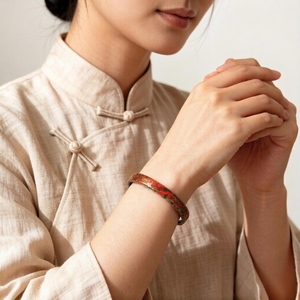 Bracciale in Lacca 'Splendid Rosy Clouds' - Product Image 5