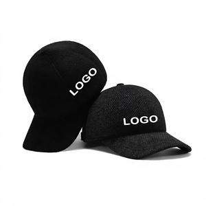 Casquettes de baseball ajustables en cachemire pour l'hiver, 100 % laine, broderie personnalisée, pour hommes et femmes, vente en gros - Product Image 1