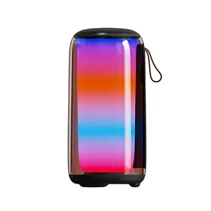 Nuovo altoparlante esterno portatile cilindrico wireless BT con luci a LED