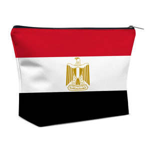 Pochette zippée personnalisée avec drapeau égyptien, sac en toile, grand format 23x17cm, trousse de maquillage de <span class=keywords><strong>voyage</strong></span>, sacs cosmétiques pour femmes et filles, cadeau, vente en gros d'usine - Product Image 1