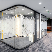 Cloison modulaire réglable en aluminium avec verre double vitrage pour maison moderne, bureau, salle de sport, entrepôt, cabines de réunion extérieures