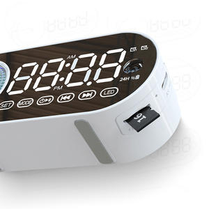 Réveil de bureau miroir avec haut-parleur BT table lumineuse LED colorée numérique radio FM carte TF réveil calendriers électroniques <span class=keywords><strong>2023</strong></span> - Product Image 6