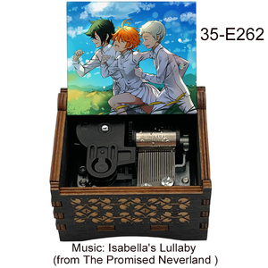 Boîte à musique en bois à remonter The Promised <span class=keywords><strong>Neverland</strong></span>, mélodie de berceuse d'Isabella, cadeau pour amis, famille, festival, décoration de la maison - Product Image 6