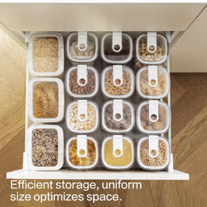 ANYA Wholesale Kitchen <strong>Storage</strong> <strong>Container</strong> With Lid Air Tight Plastic <strong>Stackable</strong> Pantry <strong>Storage</strong> Jar Dry Food Grains Cereals Box Set - Product Image 2