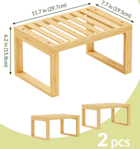Nuovo Espositore da Banco in Bambù per Ingrosso, Organizzatore Impilabile per Spezie e Oggetti Vari, <span class=keywords><strong>Scaffali</strong></span> per <span class=keywords><strong>Cucina</strong></span>, Bagno, Sala da Pranzo - Product Image 2