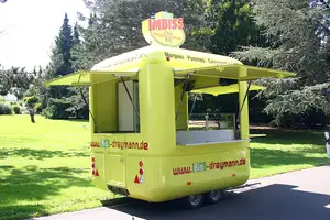 Trailer makanan seluler sepenuhnya dilengkapi troli makanan truk penjual makanan untuk dijual peralatan restoran seluler