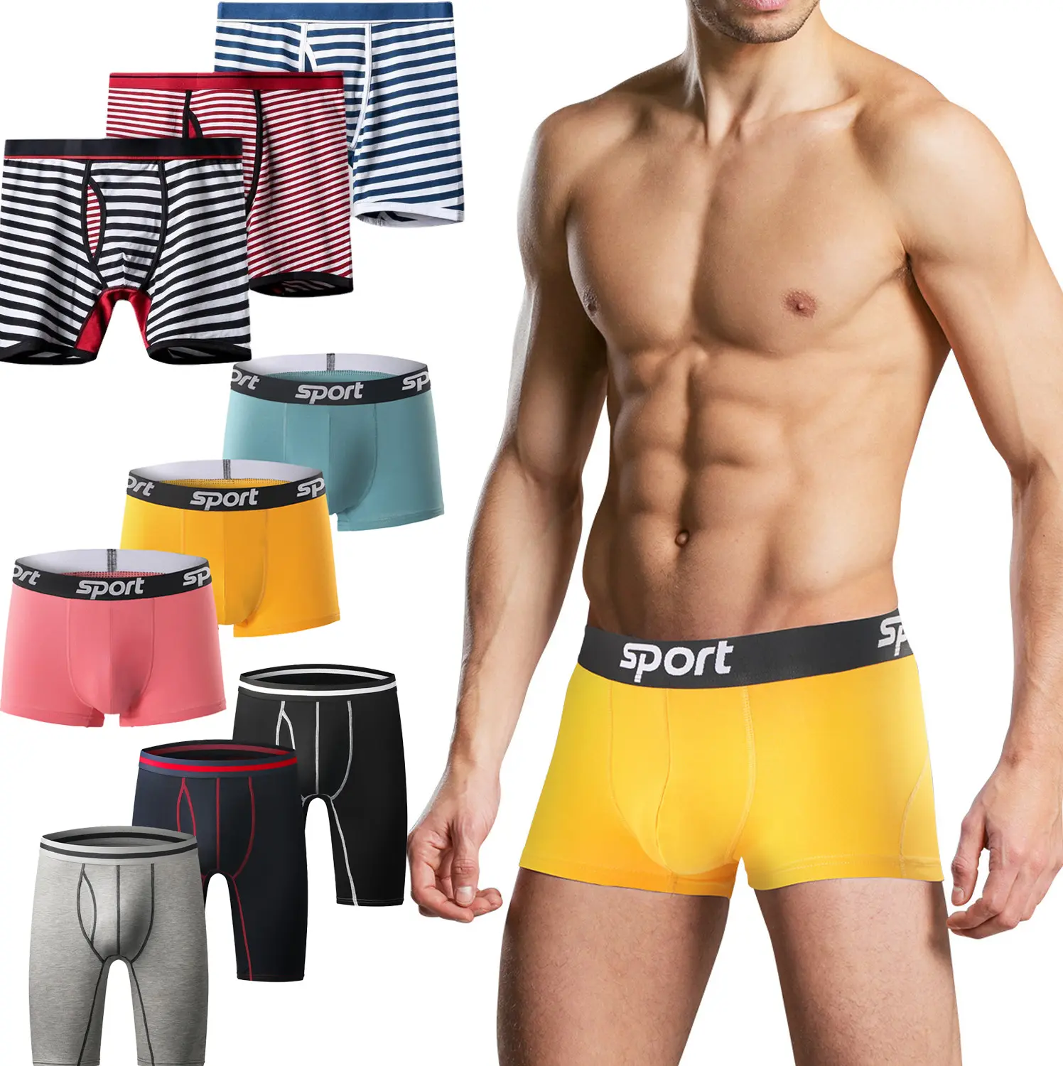 Custom Logo Cotton Polyester Briefs Boxers Sublimation Printing Wholesale Designers Plus Size Underwear Boxer Men Briefs