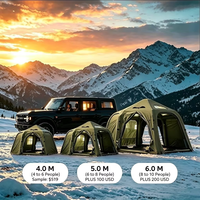 Tente dôme gonflable de glamping YYD OVERLAND INF 5M Forest 19,6 m² en TPU Air Beam PU 3000 MM, résistance au vent niveau 8, 260 CM, pour 6 à 8 personnes