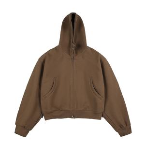 Sudadera con Capucha Corta Estilo Urbano Americano de 500G - Chaqueta Cardigan Unisex Oversize Gruesa y Holgada - Product Image 5