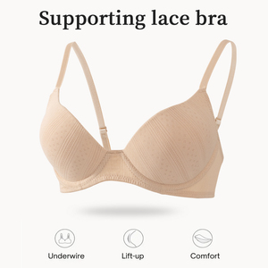 Soutien-gorge push-up confortable et réglable pour femme, en polyamide sans couture, avec logo, respirant, tricoté, écologique, effet liftant - Product Image 6
