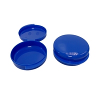 Étui de rangement dentaire durable et résistant aux chocs, étui rond bleu pour appareil de rétention