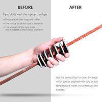 Brosse spirale en acier inoxydable TDF avec poils en nylon rouges pour le nettoyage des cordes d'arboriculture, d'escalade, de sauvetage et de rigging