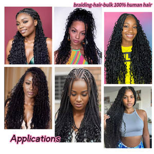 ANNA 8-18 Pouces 100g Paquets <span class=keywords><strong>de</strong></span> Cheveux Pré-Collés Vague Profonde Pré-Divisés Cheveux Humains en Vrac Tressage au Crochet Bohème pour Tresses Bohèmes et Locs - Product Image 6