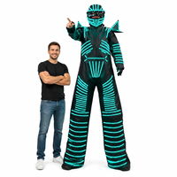 Costume de robot mecha universel pour adulte avec éclairage LED, tenue de mascotte ambulante pour anniversaires et fêtes