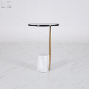 Sofa <strong>Side</strong> Service End <strong>Table</strong> Golden Stainless Steel Marble Round <strong>Gold</strong> Stylish End Coffee <strong>Table</strong> for Living Room - Product Image 3