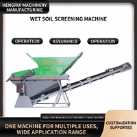 Machine de criblage de sol humide HengRui, cribleur rotatif de sol pour l'hydrosemeuse et l'ensemencement des pentes