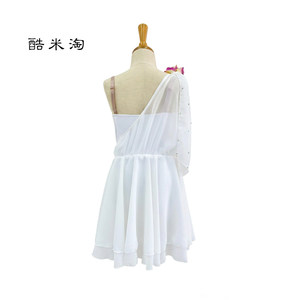 Costume de ballet Cupidon blanc pour femmes adultes, <span class=keywords><strong>robe</strong></span> de performance et de compétition en soie/coton décorée de fleurs, tutu de ballet - Product Image 2