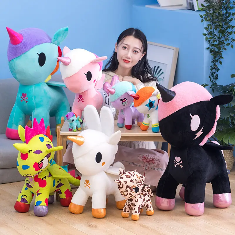 Hot Sale Animals Products Peluches Colorful Rainbow Unicorn Horse Kawaii Plush Toys