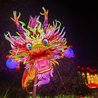 Lanterne de dragon volant personnalisée par le fabricant, en soie, avec cadre en acier et LED pour l'artisanat des lanternes