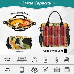 Sac isotherme réutilisable personnalisé avec motif de fleurs hawaïennes Puakenikeni, sac à lunch thermique avec fermeture éclair, sac de pique-nique - Product Image 4