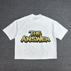 T-shirt Grafica Personalizzata di Alta Qualità in 100% Cotone, <span class=keywords><strong>Maglietta</strong></span> <span class=keywords><strong>Bianca</strong></span> <span class=keywords><strong>da</strong></span> Uomo con Stampa DTG, Pesante e Oversize - Product Image 2