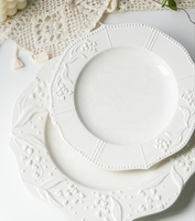 Besta Shanxi DDP weiß geprägte Hochzeit Ladegeräte Teller Royal Dinner Set für Party