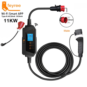 เครื่องชาร์จรถยนต์ไฟฟ้าแบบพกพา Feyree Type 2 11kW 16A พร้อมสายชาร์จยาว 5 เมตร ควบคุมผ่านแอพ WiFi พร้อมอะแดปเตอร์ - Product Image 1