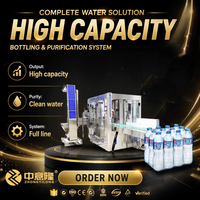 Ligne de production automatique d'eau en bouteille haute capacité, machine de remplissage d'eau minérale, système de purification complet