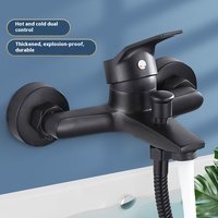 Robinet de douche thermostatique en alliage de zinc avec jet de pluie, monocommande, design moderne, robinet de baignoire mural pour salle de bain