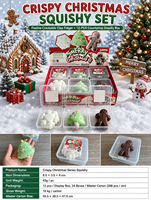 Ensemble de jouets anti-stress de Noël en pâte à modeler craquante : flocon de neige, sapin de Noël, homme en pain d'épices