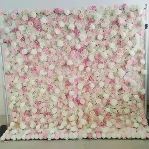 웨딩 장식 용품 꽃 벽 롤 배경 패널 결혼식 파티 연회를위한 인공 장미 꽃 센터 피스 꽃